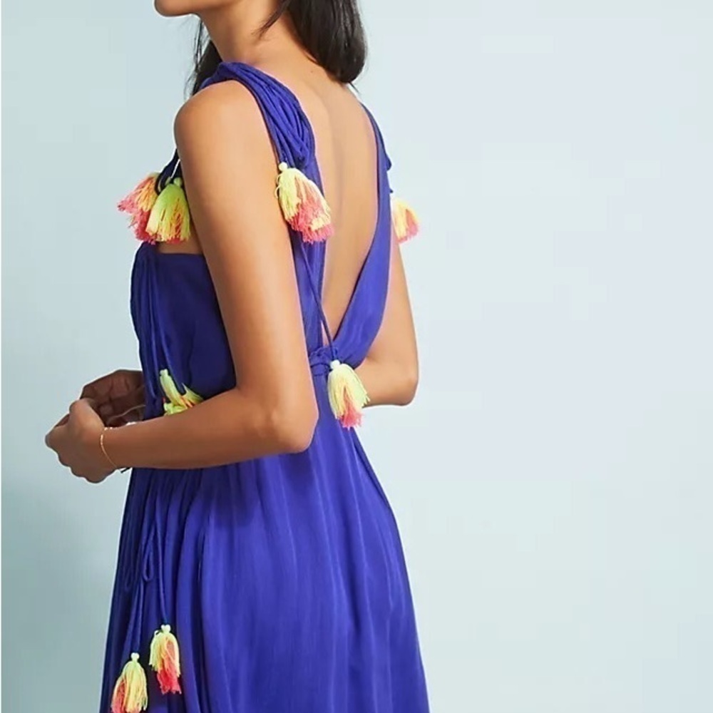 NWT M/L Anthropologie Sundress Label Brooke Tassel Coverup Dress Vacation Cruise - Picture 10 of 10
